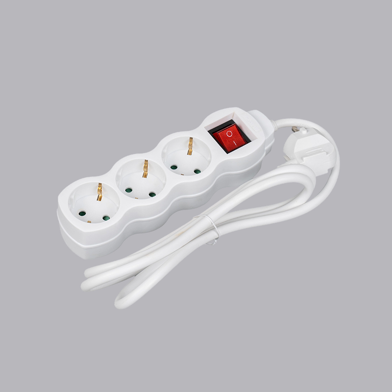 LOG-03K Tysk kalebassformad 3-vägs grenuttag med strömbrytare Multi-Socket