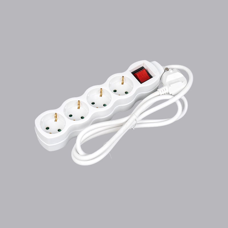 LOG-04K Tysk kalebassformad 4-vägs grenuttag med strömbrytare Multi-Socket
