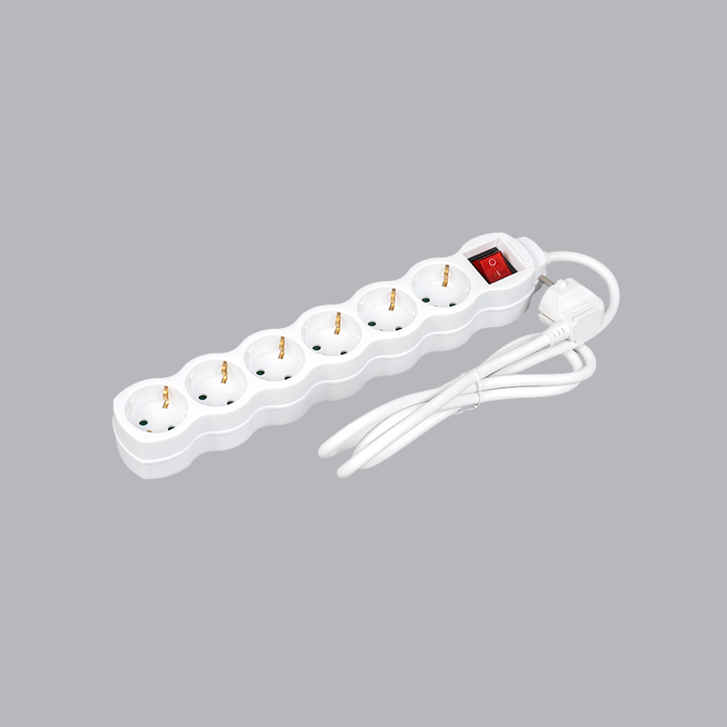 LOG-06K Tysk kalebassformad 6-vägs grenuttag med strömbrytare Multi-Socket