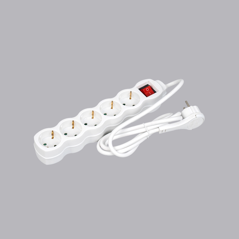 LOG-05KL Tysk kalebassformad 5-vägs grenuttag med dragring och strömbrytare Multi-Socket